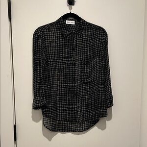 Bella Dahl Women’s Black and White Silky Blouse